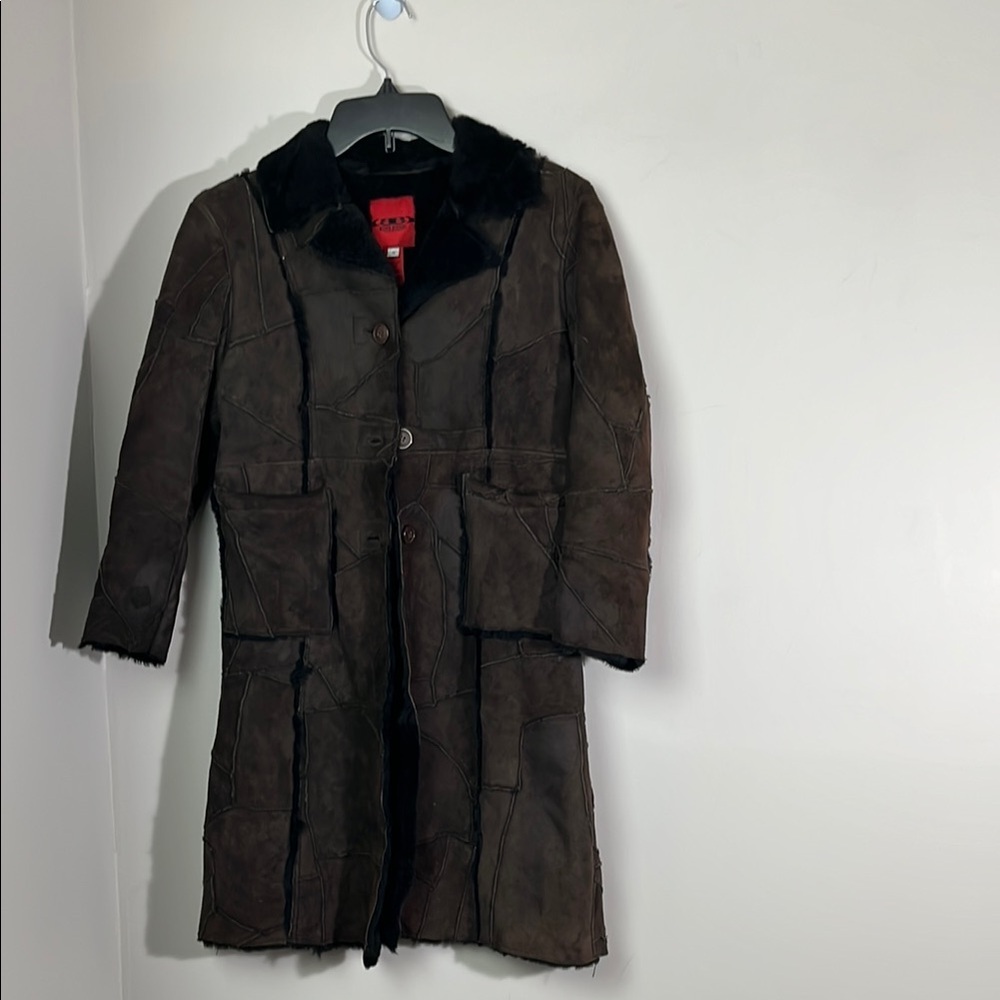 Vintage suede shearling coat